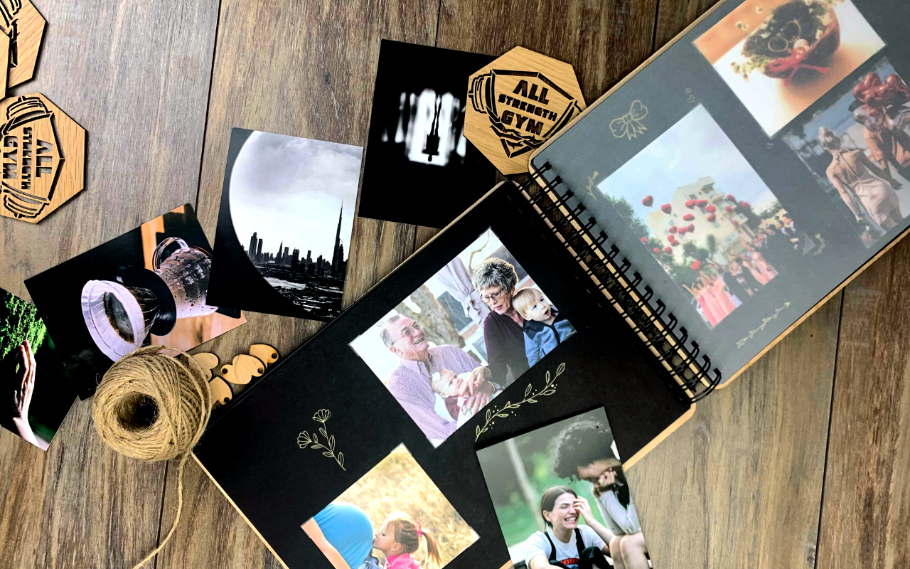 Svatební dřevěné fotoalbum 3 dřevěné album s rodinnými fotkami