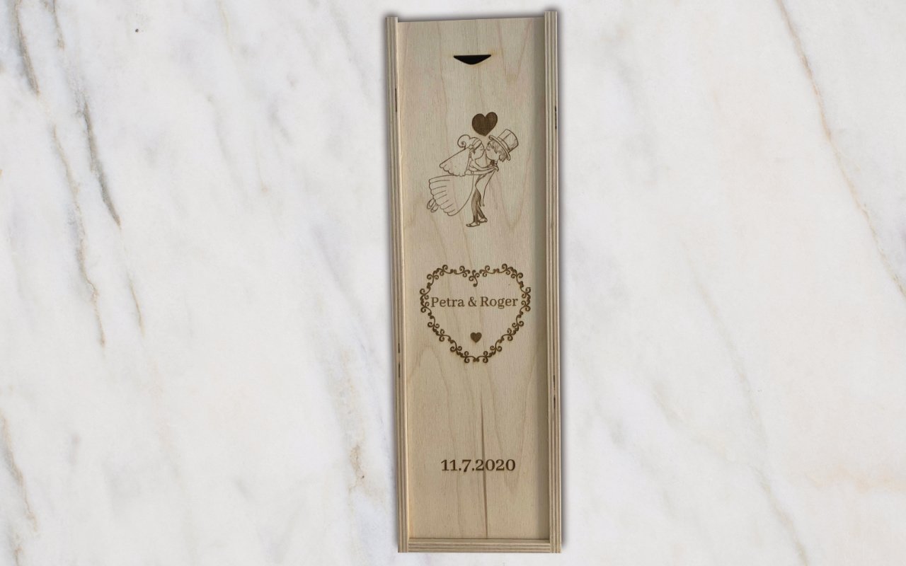 Obrázek box na 1 lahev svatebni mramor