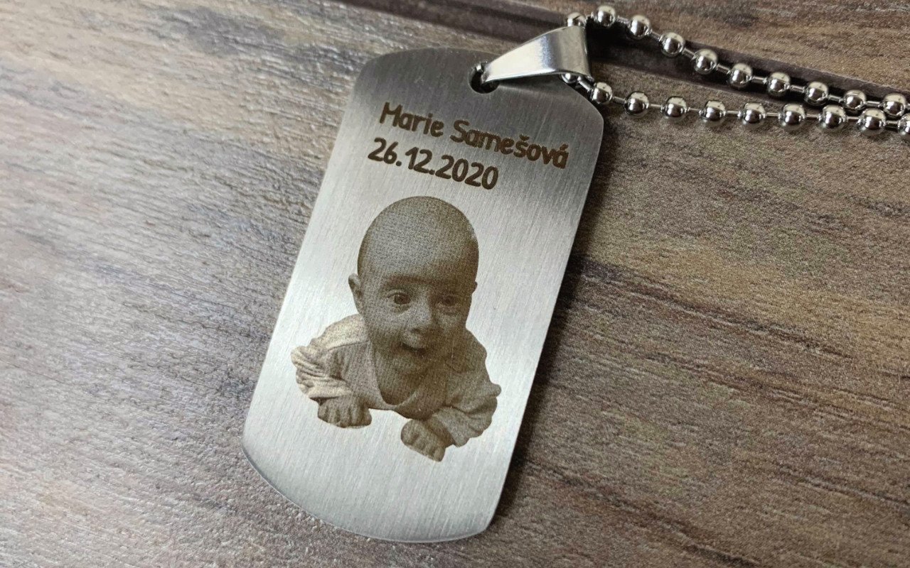náhrdelník vojenská známky s gravírováním dítěte