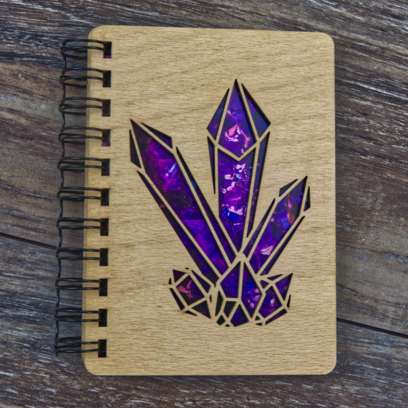 Dřevěný deník A6 - krystal - Image 2