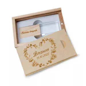 Krystal dřevěný USB flash disk s vlastním gravírováním 32GB
