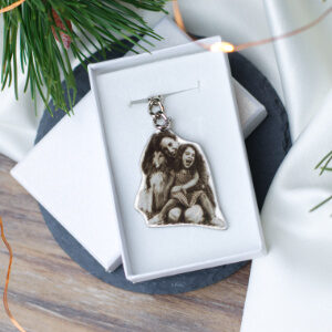 kovový přívěsek s rodinnou fotkou v dárkové krabičce