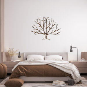 drevena dekorace na zed ve tvaru stromu