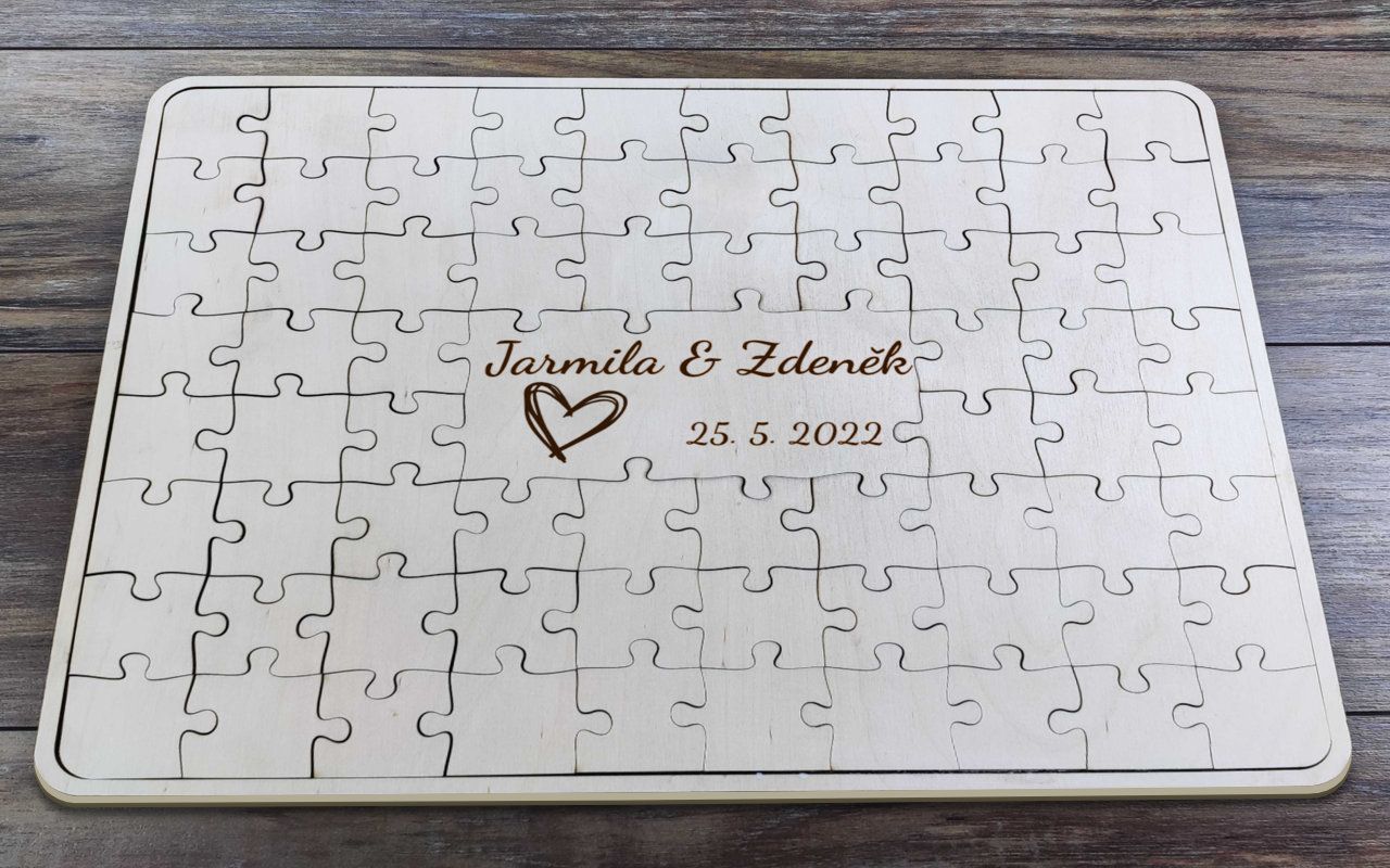 Ukázka svatebních puzzle
