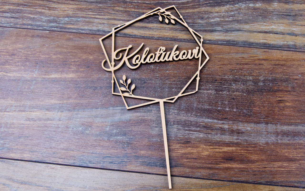 Zápich do dortu na míru - hranatý rámeček 3 Obrázek zapich polygon na miru