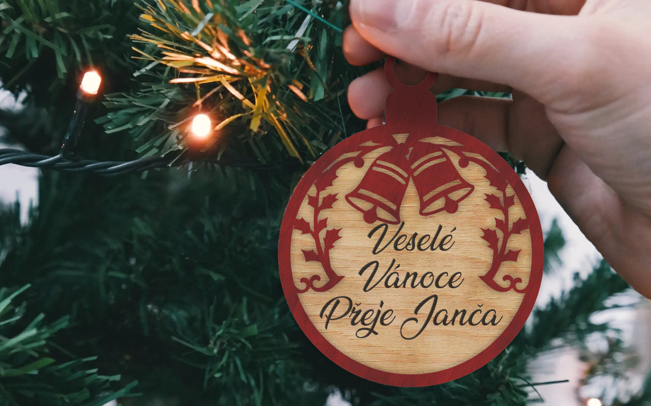 Dřevěná vánoční ozdoba s vlastním věnováním č.04 2 Obrázek banka02 vizual