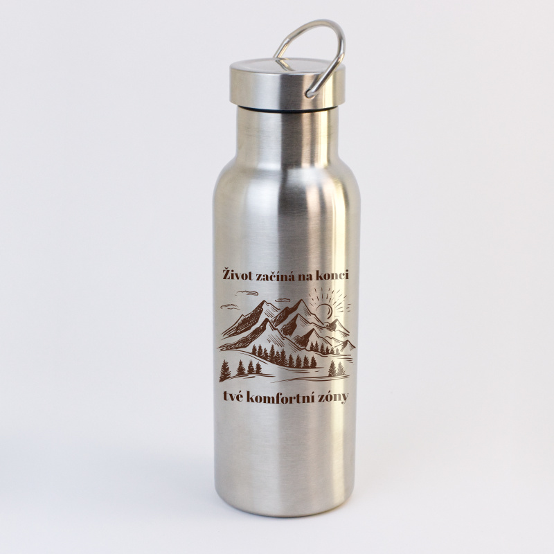 Termoláhev "Život začíná na konci tvé komfortní zóny" 490ml