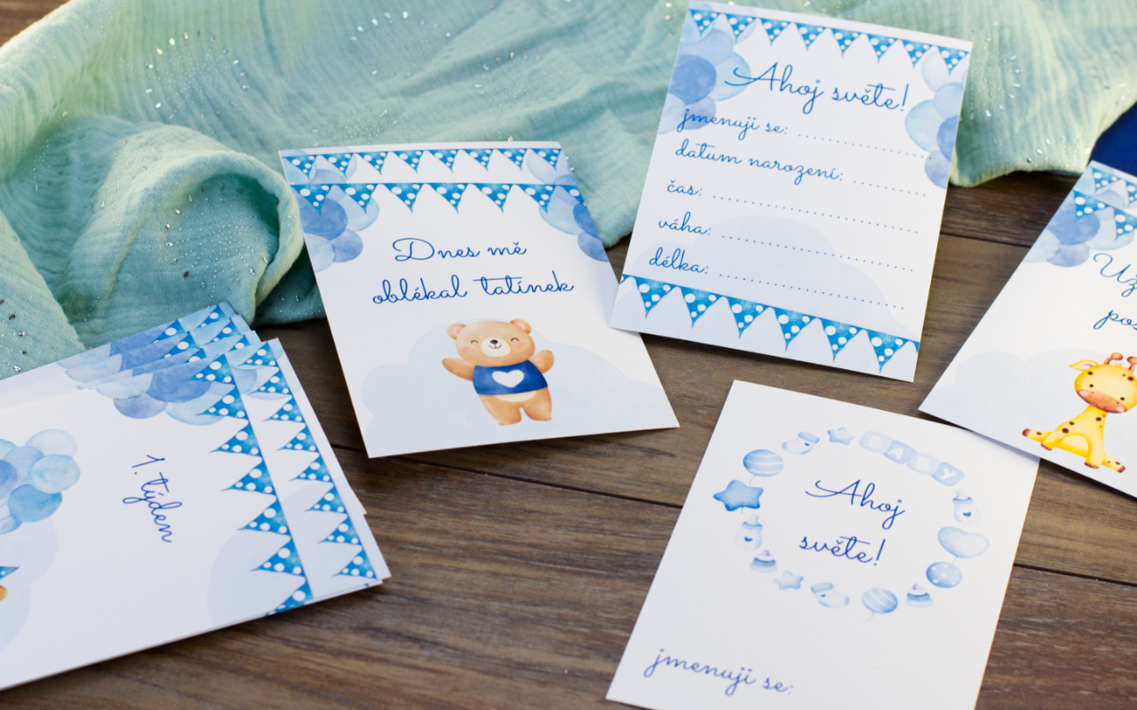 Milníkové kartičky - chlapeček 5 Obrázek milnikove karticky kluk