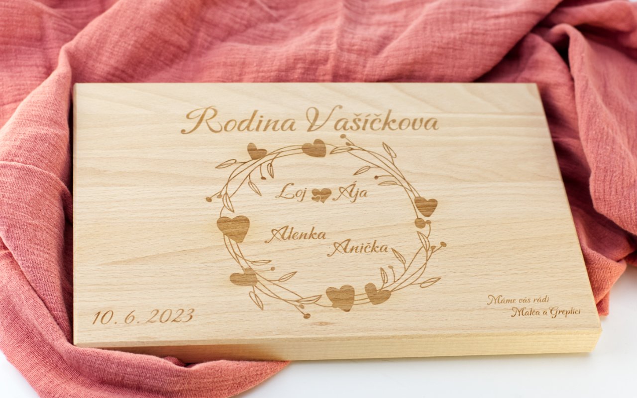 Kuchyňské prkénko s vlastním návrhem 3 Obrázek galerie prkynko gravirovani