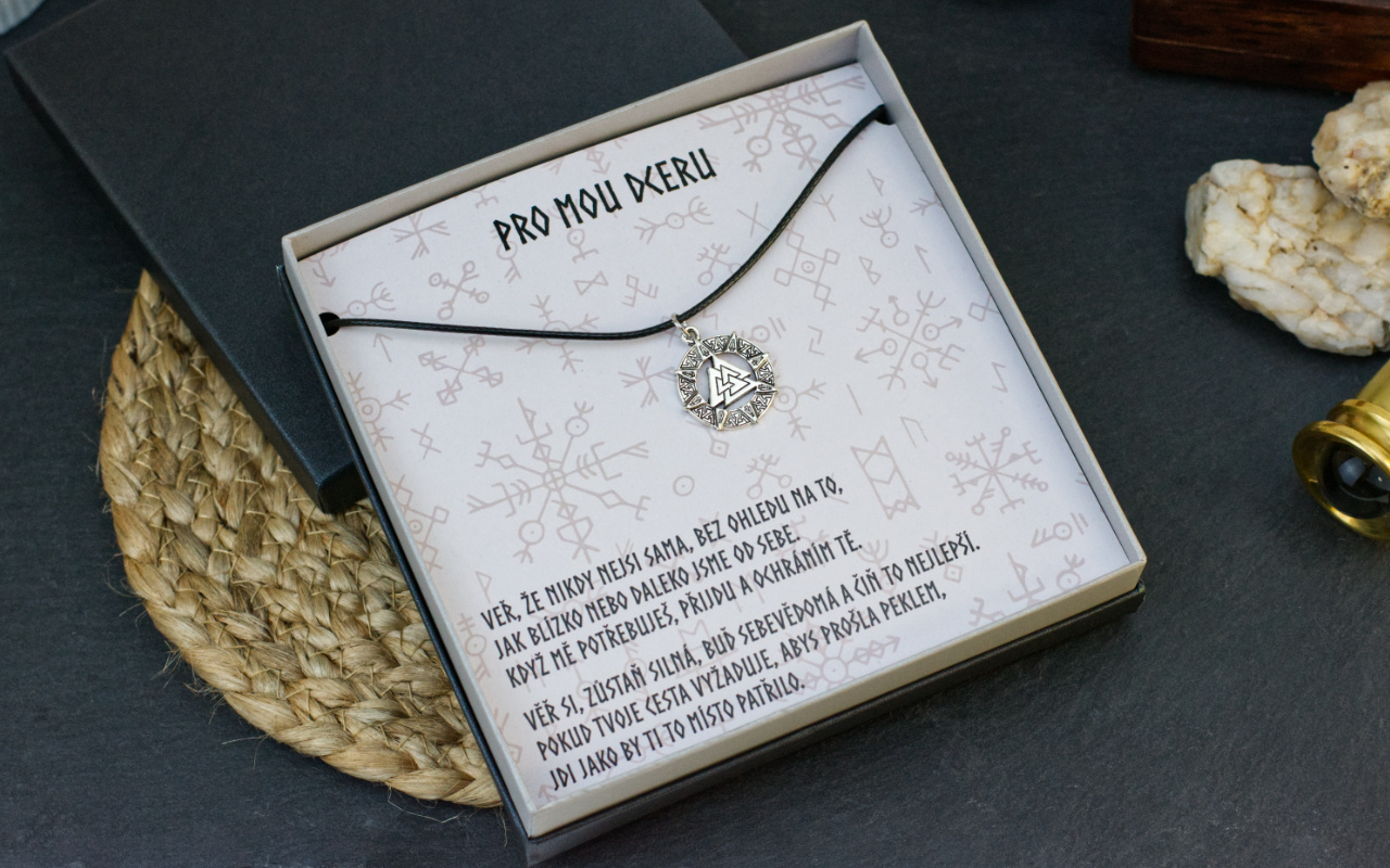 Vikingský náhrdelník pro dceru v dárkové krabičce