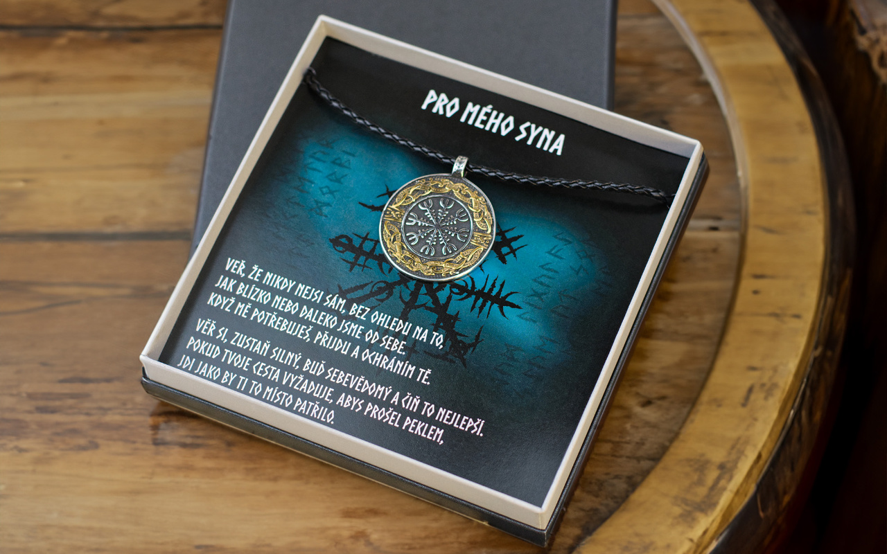 Vikingský náhrdelník pro syna v dárkové krabičce 1 Vikingský náhrdelník pro syna v dárkové krabičce