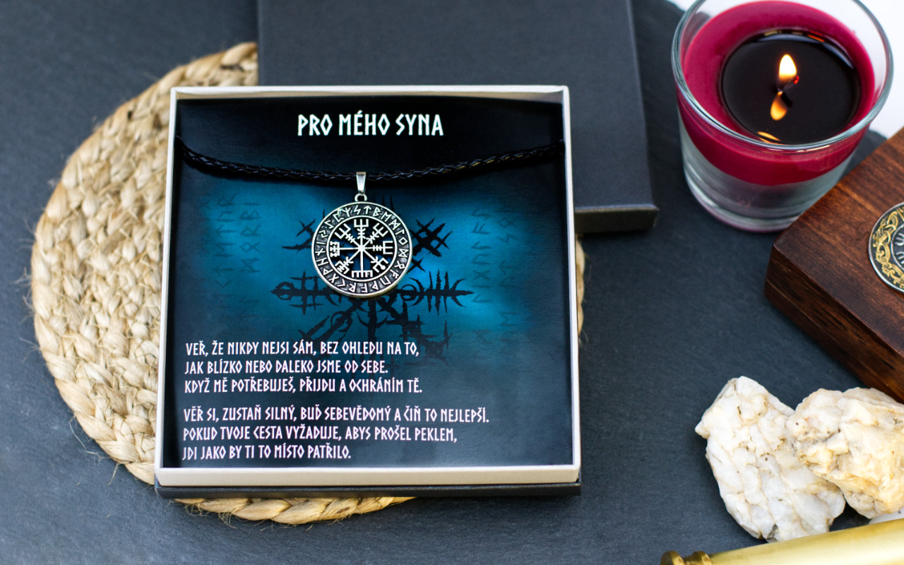 Vikingský náhrdelník s vlastním věnováním v krabičce 4 Obrázek galerie viking pro syna