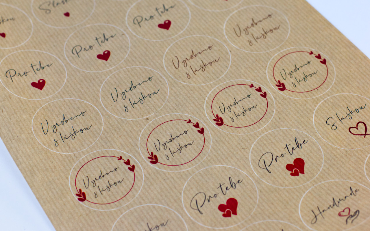 Kraftové kulaté nálepky s vlastním návrhem 1 Obrázek galerie samolepky kraft 4040