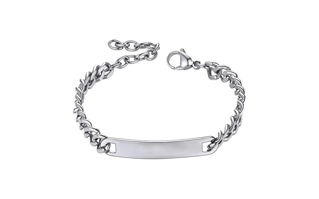 Náramek s ocelovou destičkou s gravírováním 3 Obrázek galerie stribrny naramek2