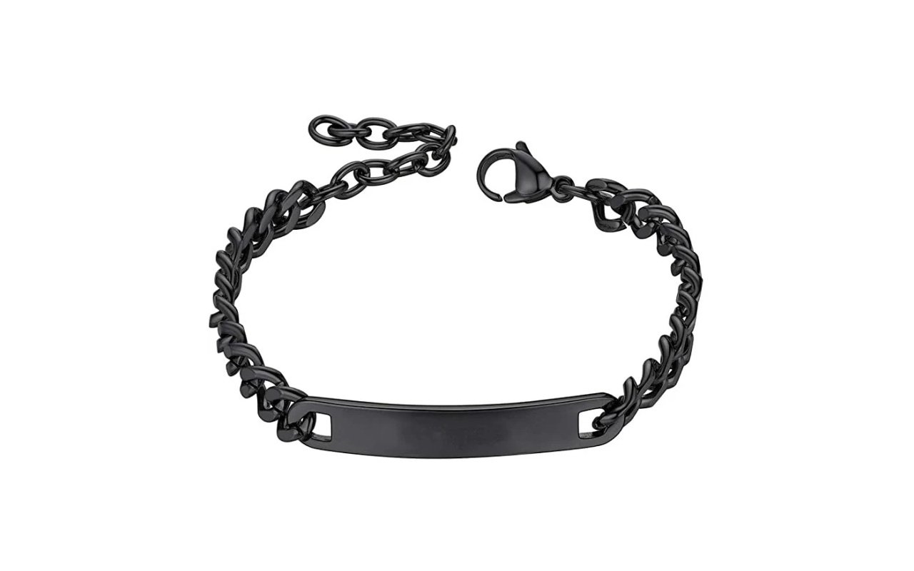 Náramek s ocelovou destičkou s gravírováním 4 Obrázek galerie stribrny naramek3