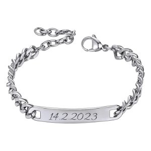 Náramek s ocelovou destičkou s gravírováním