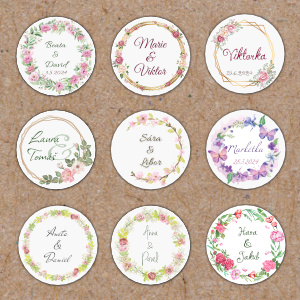 Kulaté nálepky s vlastním textem