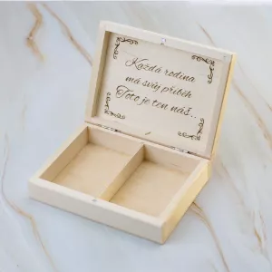 Dřevěná krabička na vizitky s gravírováním