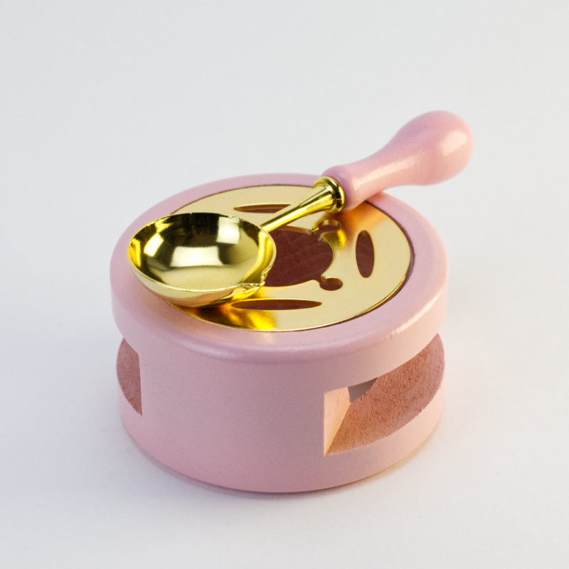 Sada na pečetění - dřevěný stojánek a lžička