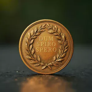mosaz bronz mince dum spiro spero
