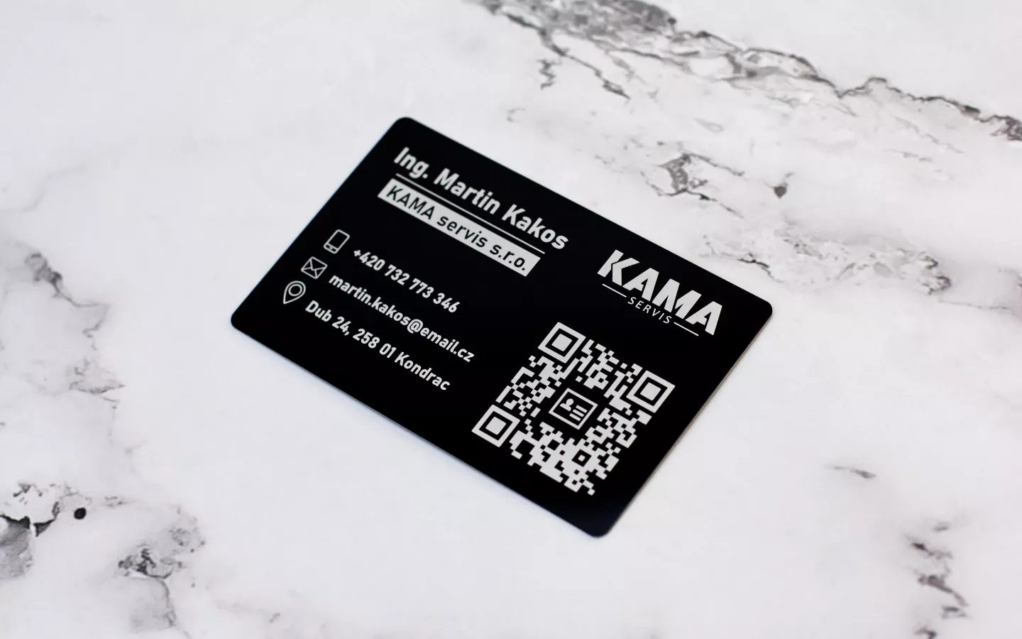 Kovové vizitky od 10 ks 2 Obrázek galerie vizitka kov cerna