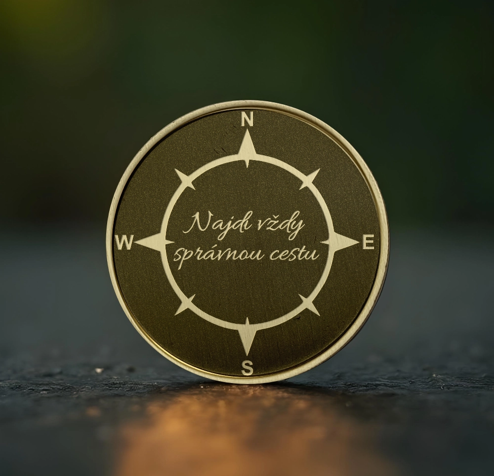 mosaz bronz mince najdi vždy správnou cestu invertovaná