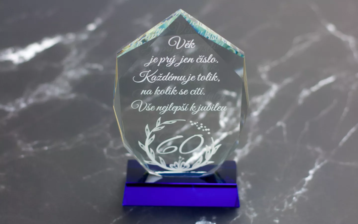 Obrázek galerie plaketa sklo modra2