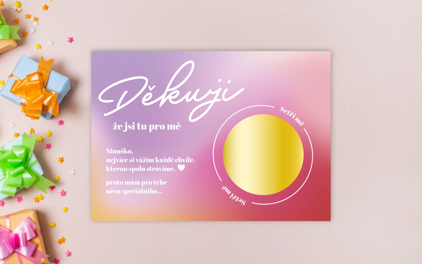 Stírací los k narozeninám na míru 3 Obrázek galerie dekovny los