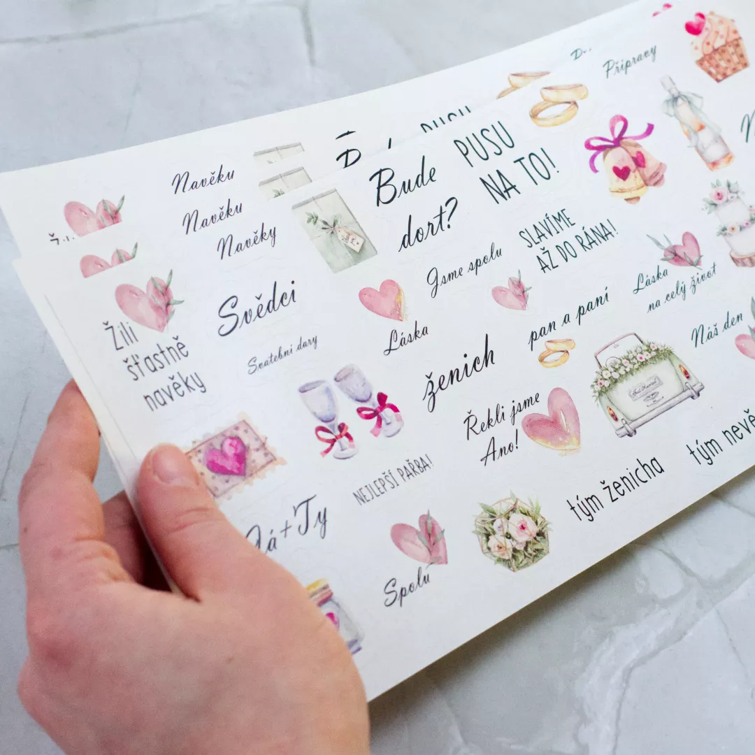 Perleťové svatební samolepky 2 Perleťové svatební samolepky - Image 2