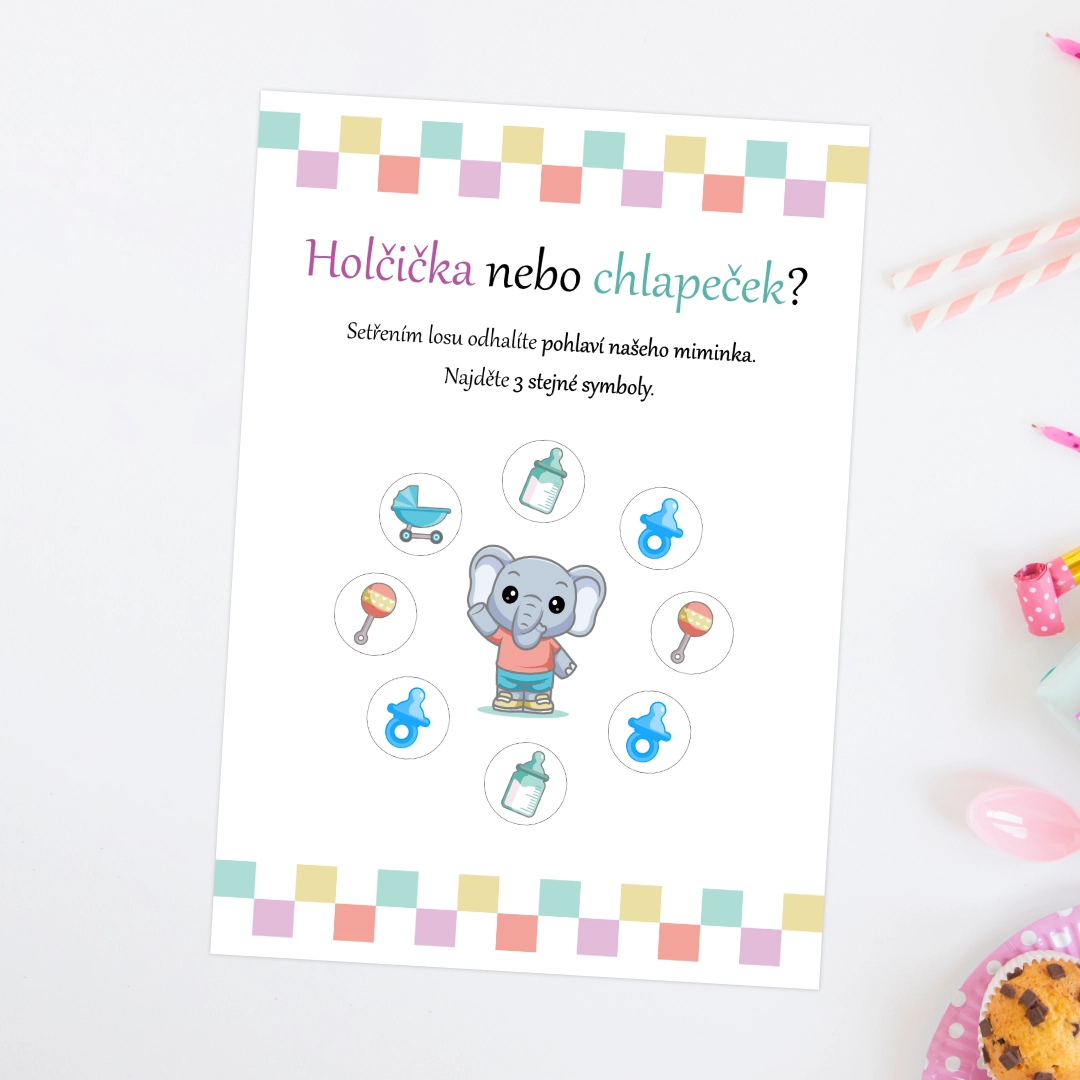 Stírací los - chlapeček nebo holčička - Image 3