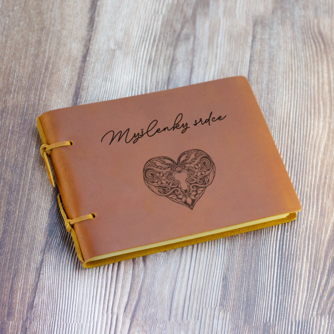 Kožený deník A5 Myšlenky srdce