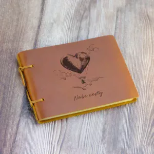 Kožený deník A5 Naše cesty