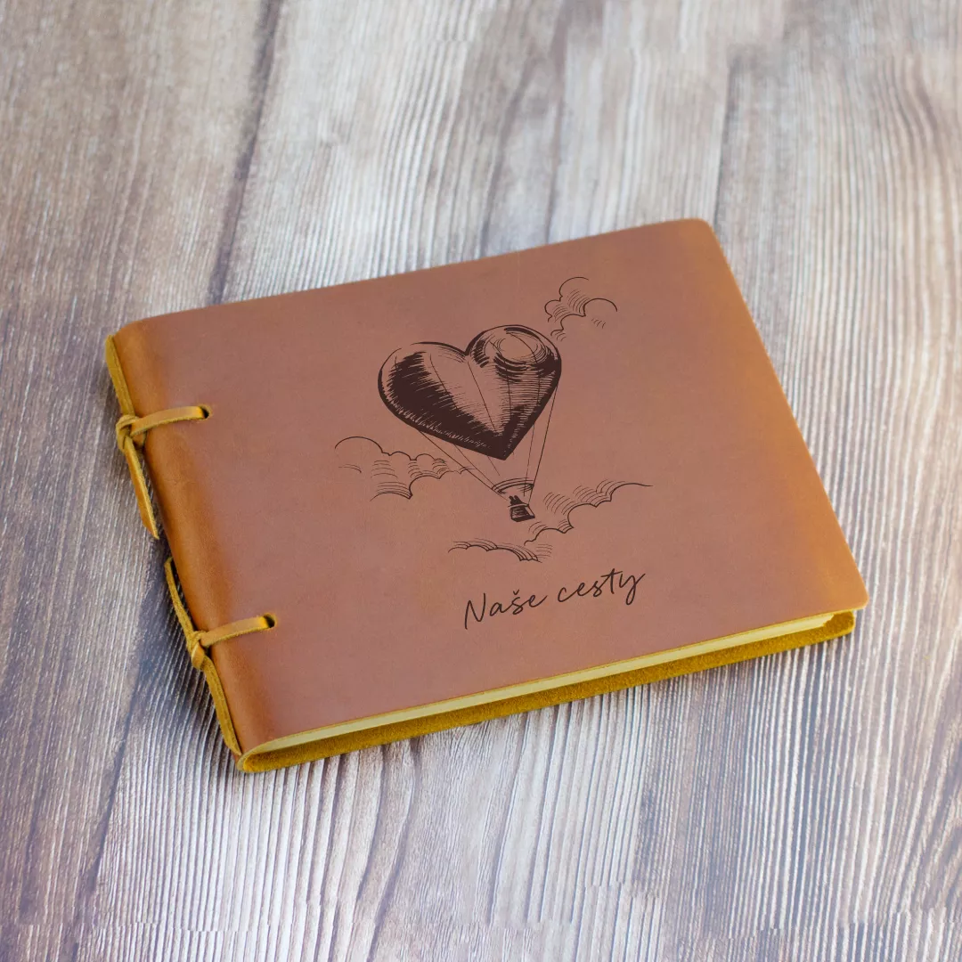 Kožený deník A5 Naše cesty