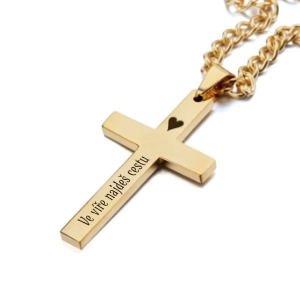 Náhrdelník kříž s vlastním gravírováním