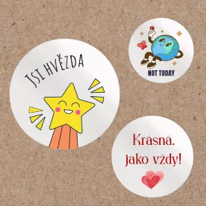 Lesklé papírové kulaté nálepky s vlastním návrhem