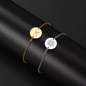 Náramek s kulatou destičkou 13mm s gravírováním