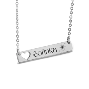 Náhrdelník destička se srdcem s vlastním gravírováním