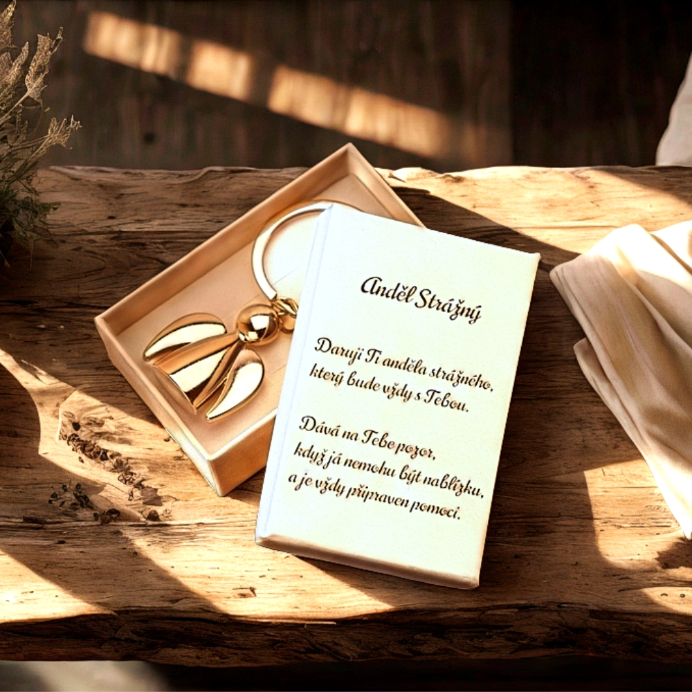 Anděl s věnováním v dárkové krabičce