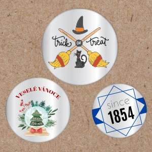 Stříbrné kulaté nálepky s vlastním návrhem