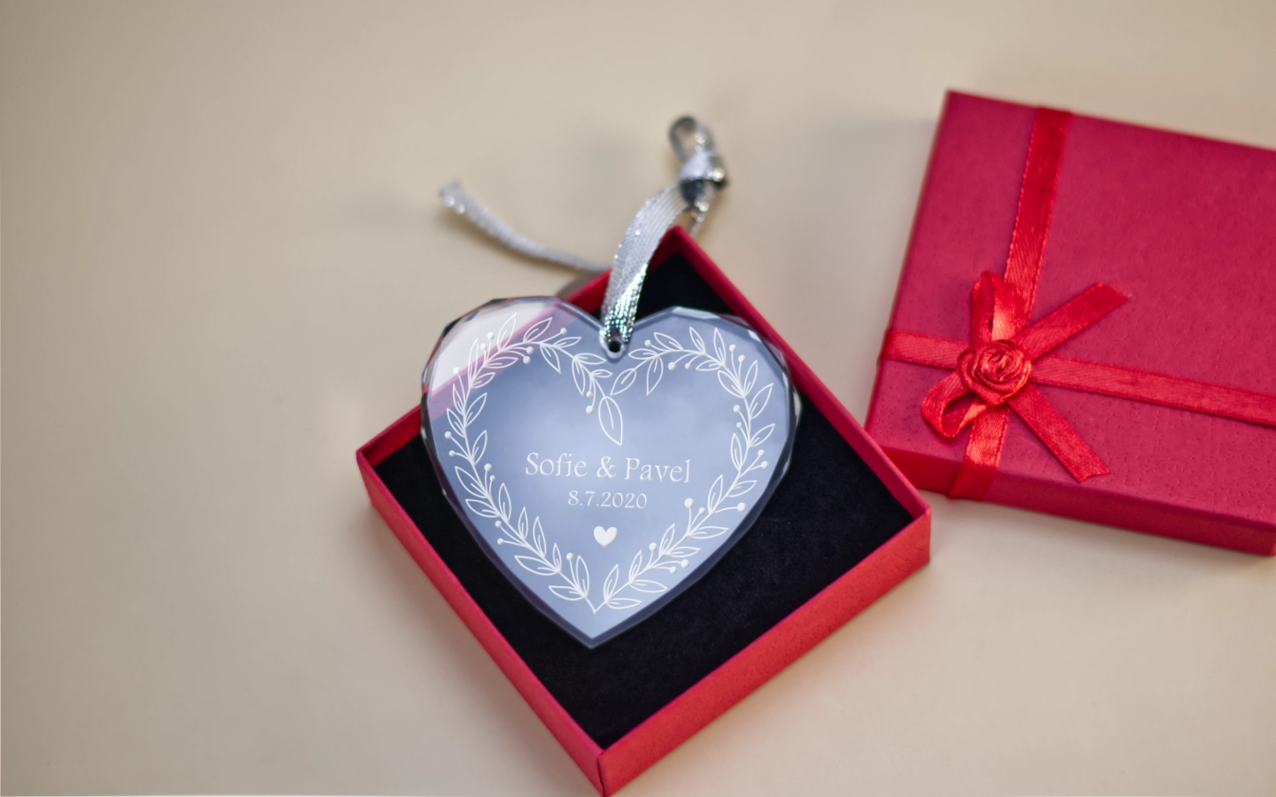 Obrázek galerie sklo srdce poveseni