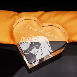 Skleněné srdce s vlastním motivem