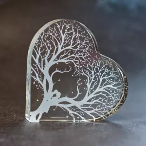 Skleněné srdce s vlastním motivem