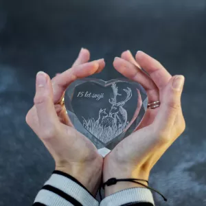 Malé skleněné srdce s vlastním motivem