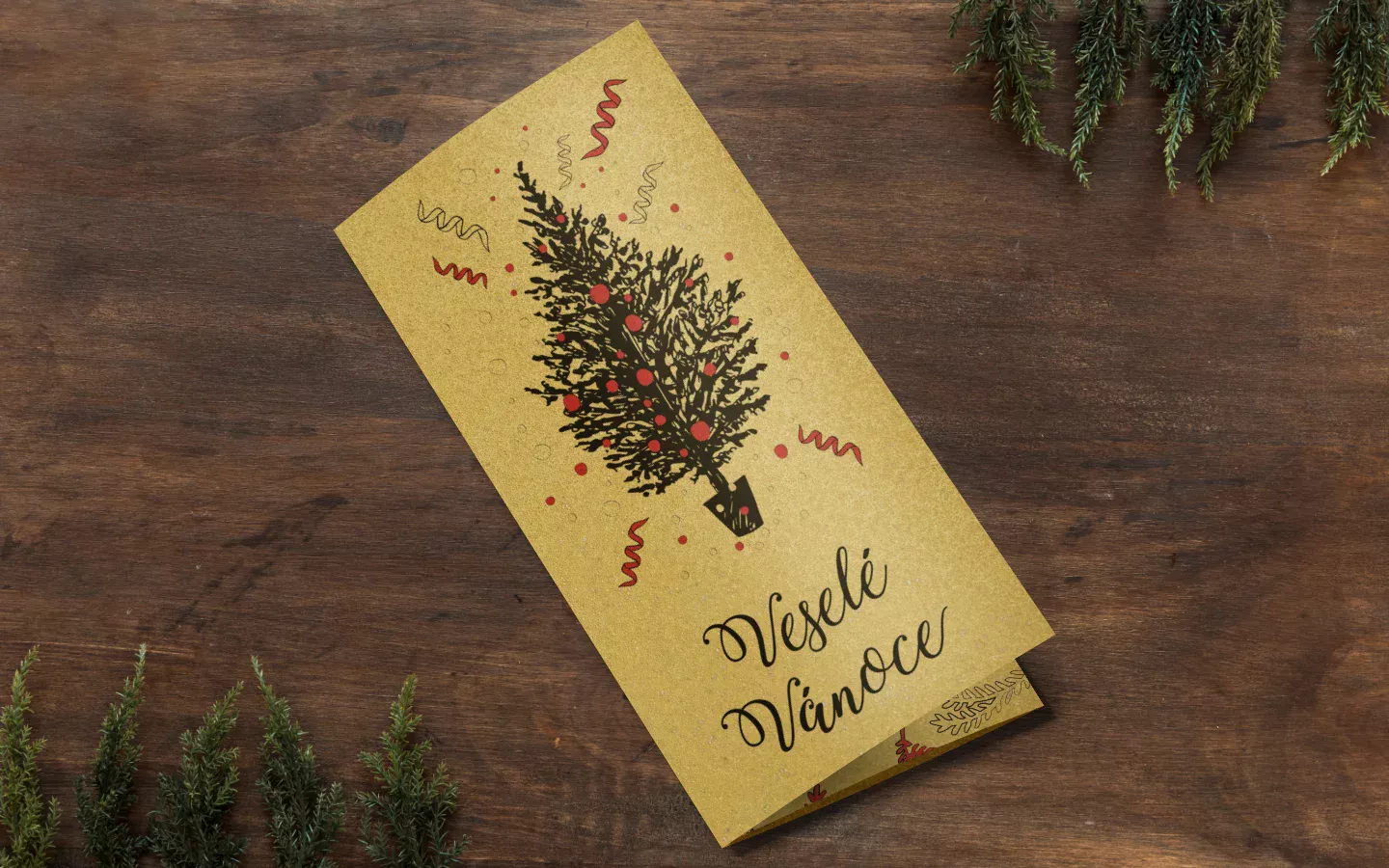 Vánoční DL přání s místem na peníze