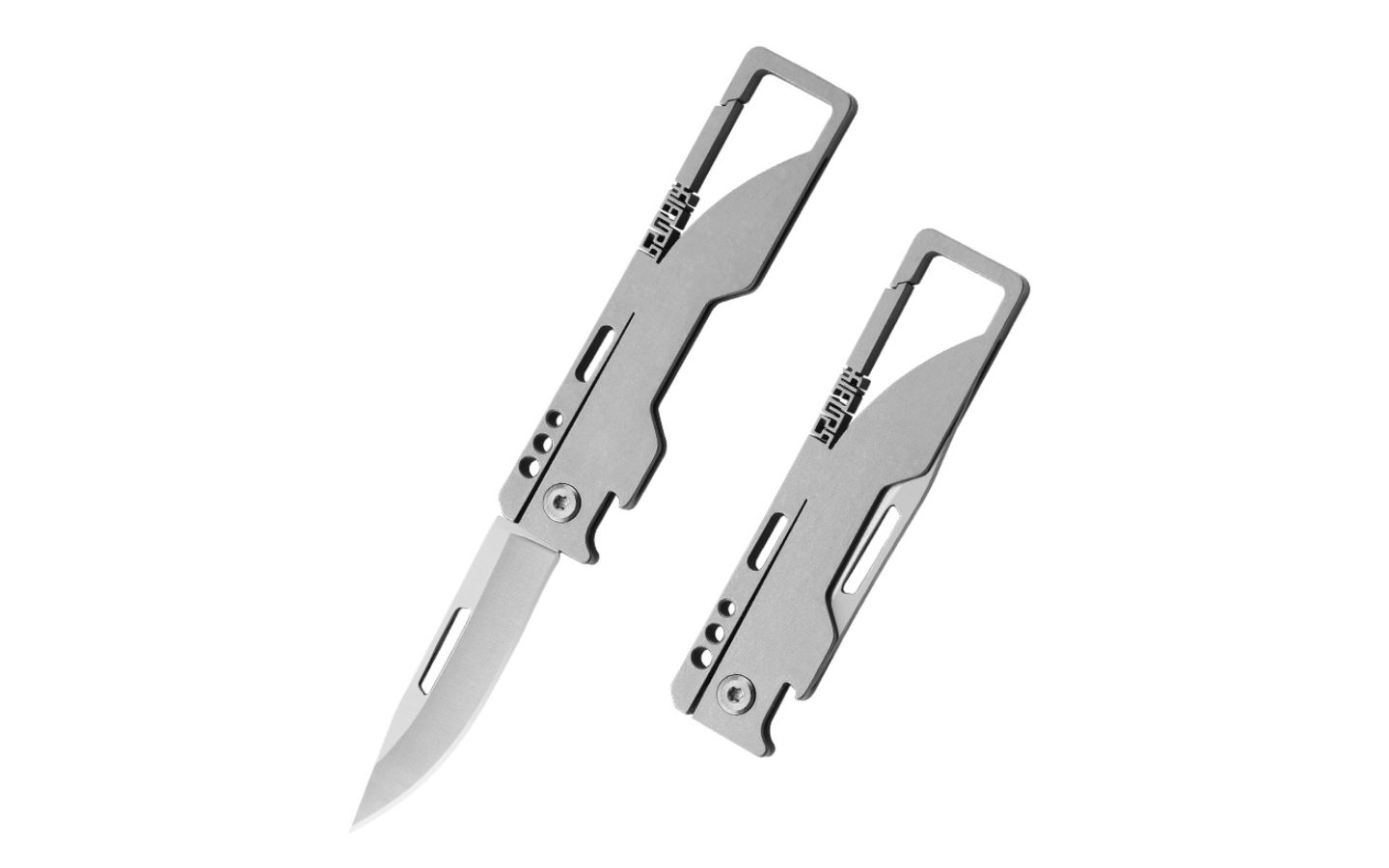 Malý zavírací titanový nůž na klíče s gravírováním 1 Obrázek galerie nuz titan